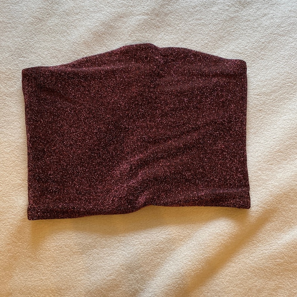 red glittery tube top
